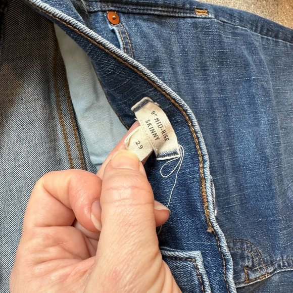 MADEWELL Women's 9" Mid-Rise Skinny Jean 29/8 medium blue slim denim - Picture 8 of 10